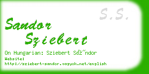 sandor sziebert business card